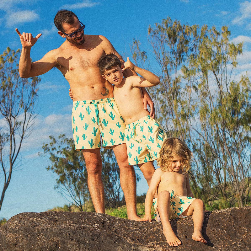 Cactus Jack Swim Shorts in Yellow