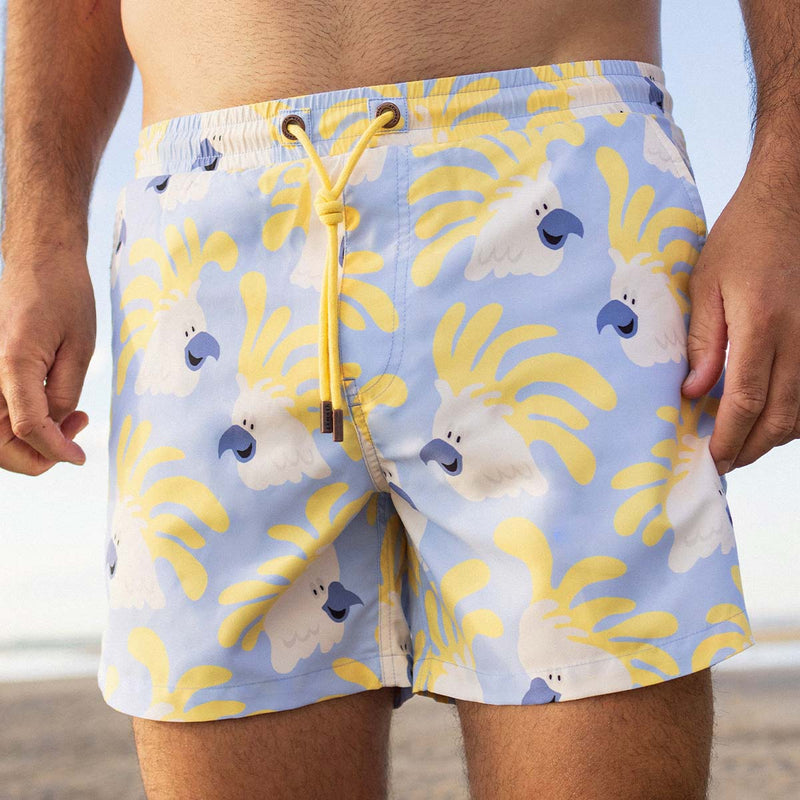 Happy Cocky Swim Shorts in Light Blue