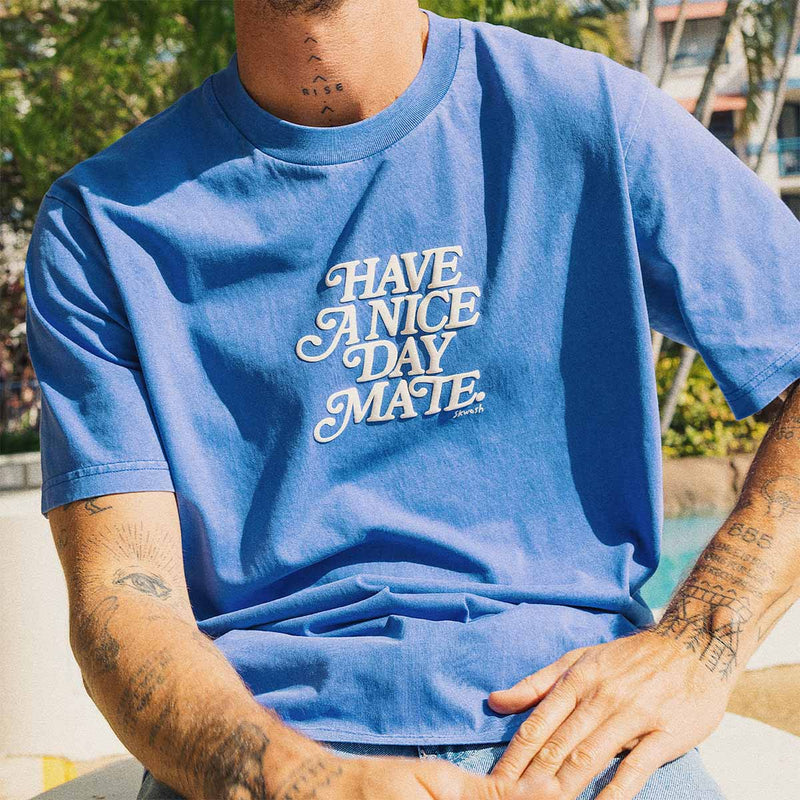 Have A Nice Day Mate Regular Tee in Navy Blue