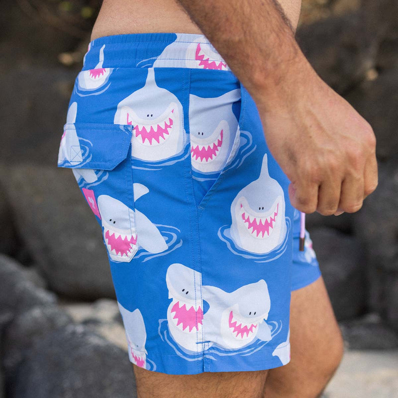 Jolly Jaws Swim Shorts in Blue