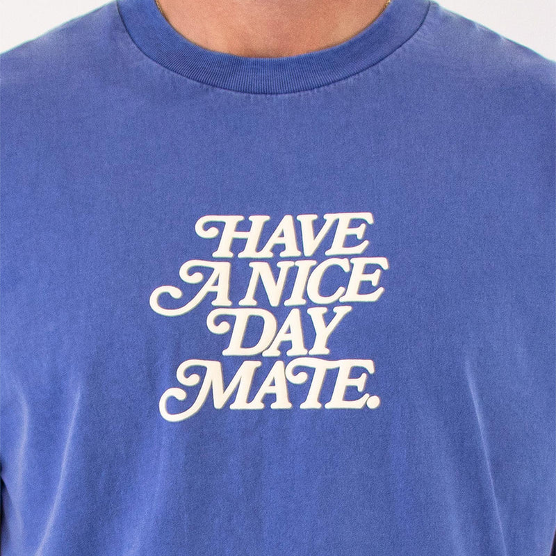 Have A Nice Day Mate Regular Tee in Navy Blue