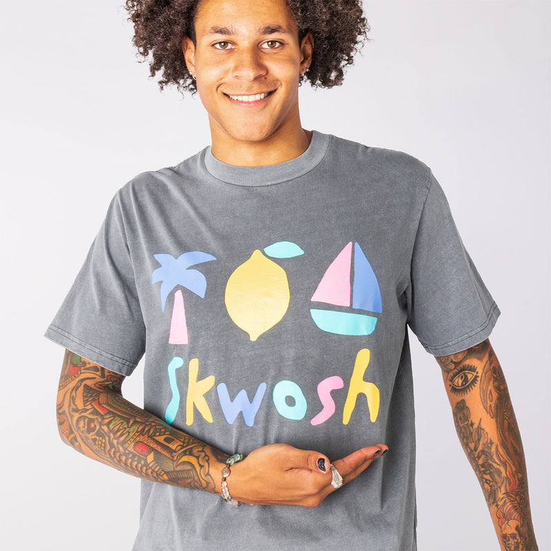 Skwosh Graphic Regular Tee in Charcoal