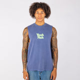 Yeah Nah Muscle Tank in Navy