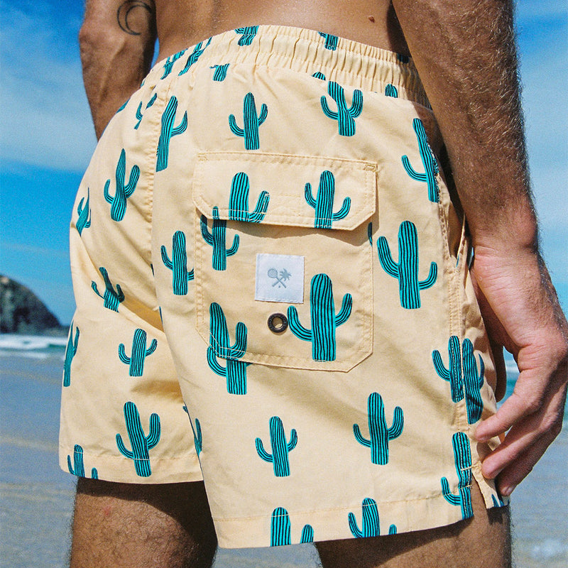 Cactus Jack Swim Shorts in Yellow