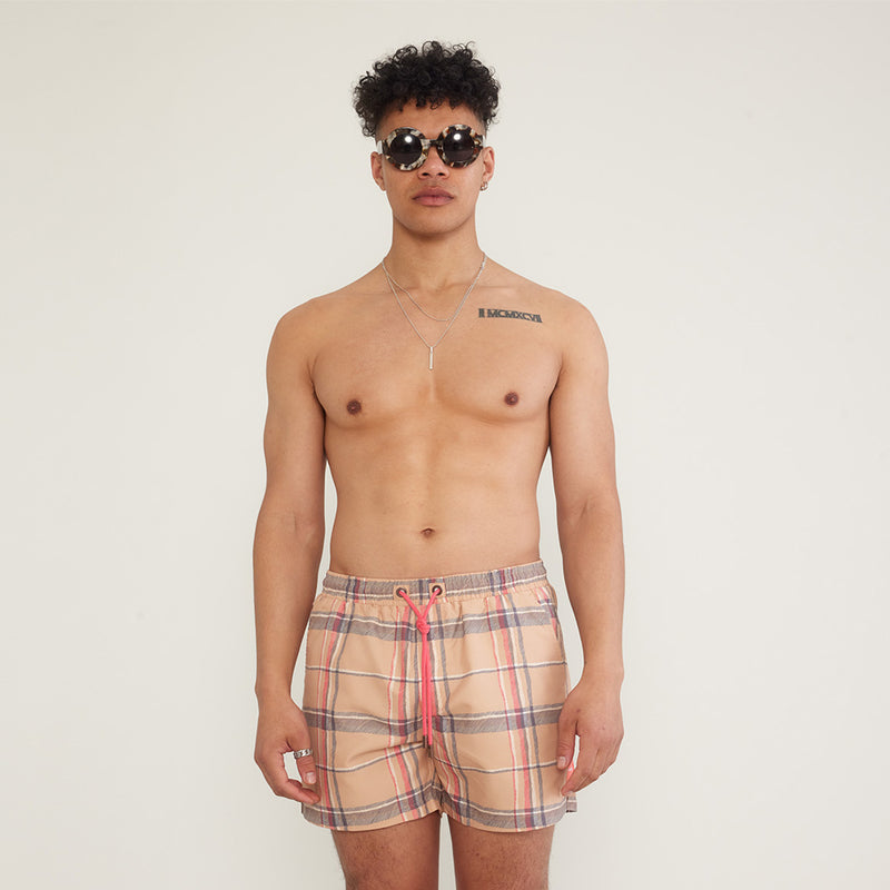 Vintage check drawcord hot sale swim shorts